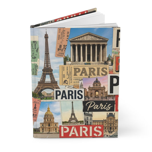 Paris journal with vintage postcard collage Eiffel Tower Arc de Triomphe Notre-Dame Belle Époque - LeBonJournal