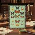 Johnson's 1896 butterfly journal in entomology study with specimen boxes magnifying glass tweezers microscope - LeBonJournal
