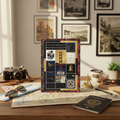 San Francisco journal at traveler table with vintage map camera passport Golden Gate travel planning - LeBonJournal