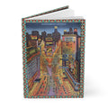 New York Times Square hardcover journal featuring 1938 Great White Way vintage illustration Hotel Astor Capitol Theatre Broadway theater district Art Deco electric billboards - LeBonJournal
