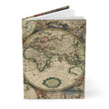 World map hardcover journal featuring Gerard van Schagen 1689 Nova Totius Terrarum Orbis - LeBonJournal
