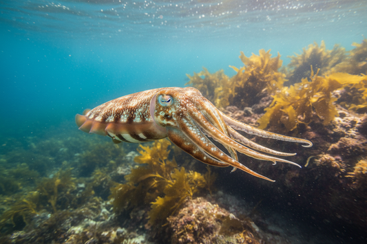 Giant Australian cuttlefish Sepia apama underwater temperate waters chromatophores amber iridescent — LeBonJournal