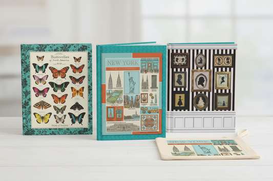 March 2026 Sale - LeBonJournal journals and pouch on desk - Buy 2 get free pouch, buy 3+ in USA get free shipping