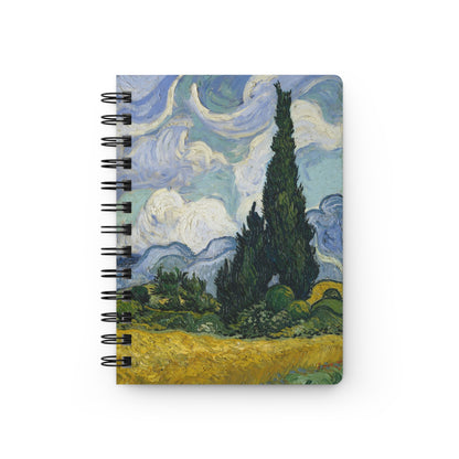 Van Gogh Wheat Field with Cypresses Journal — 1889 Post-Impressionist Spiral Notebook National Gallery London