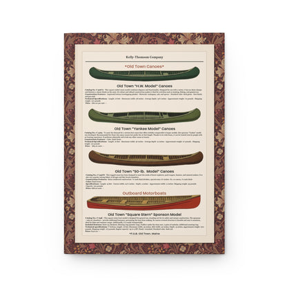 Canoes Hardcover Journal — Matte Canoe Pattern Notebook
