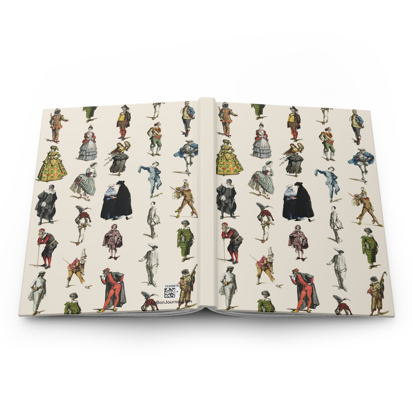 Commedia dell'Arte Characters Hardcover Journal — Matte Artistic Sketchbook