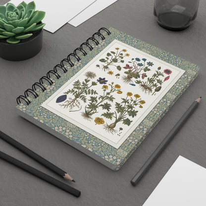 Morandi Historia Botanica Spiral Journal — 1744 Milan Botanical Plates Prussian Blue