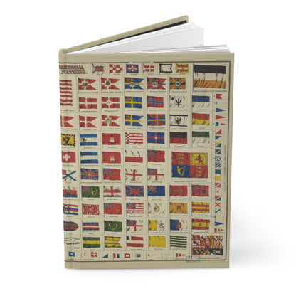 Flags of All Nations Hardcover Journal — World Map Patriotic Notebook