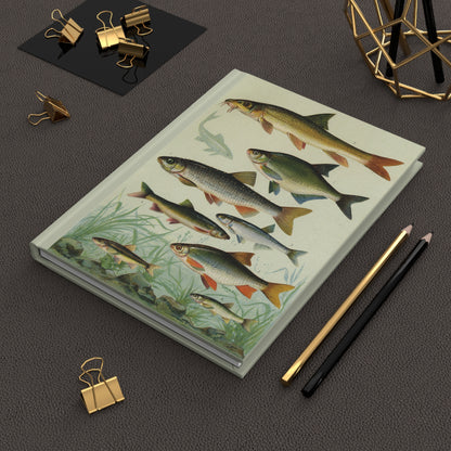 Fishes Hardcover Journal — Matte Fish Pattern Notebook