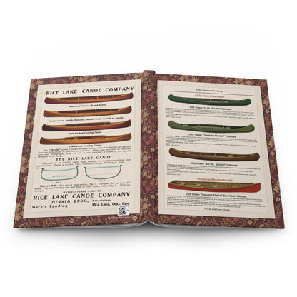 Canoes Hardcover Journal — Matte Canoe Pattern Notebook