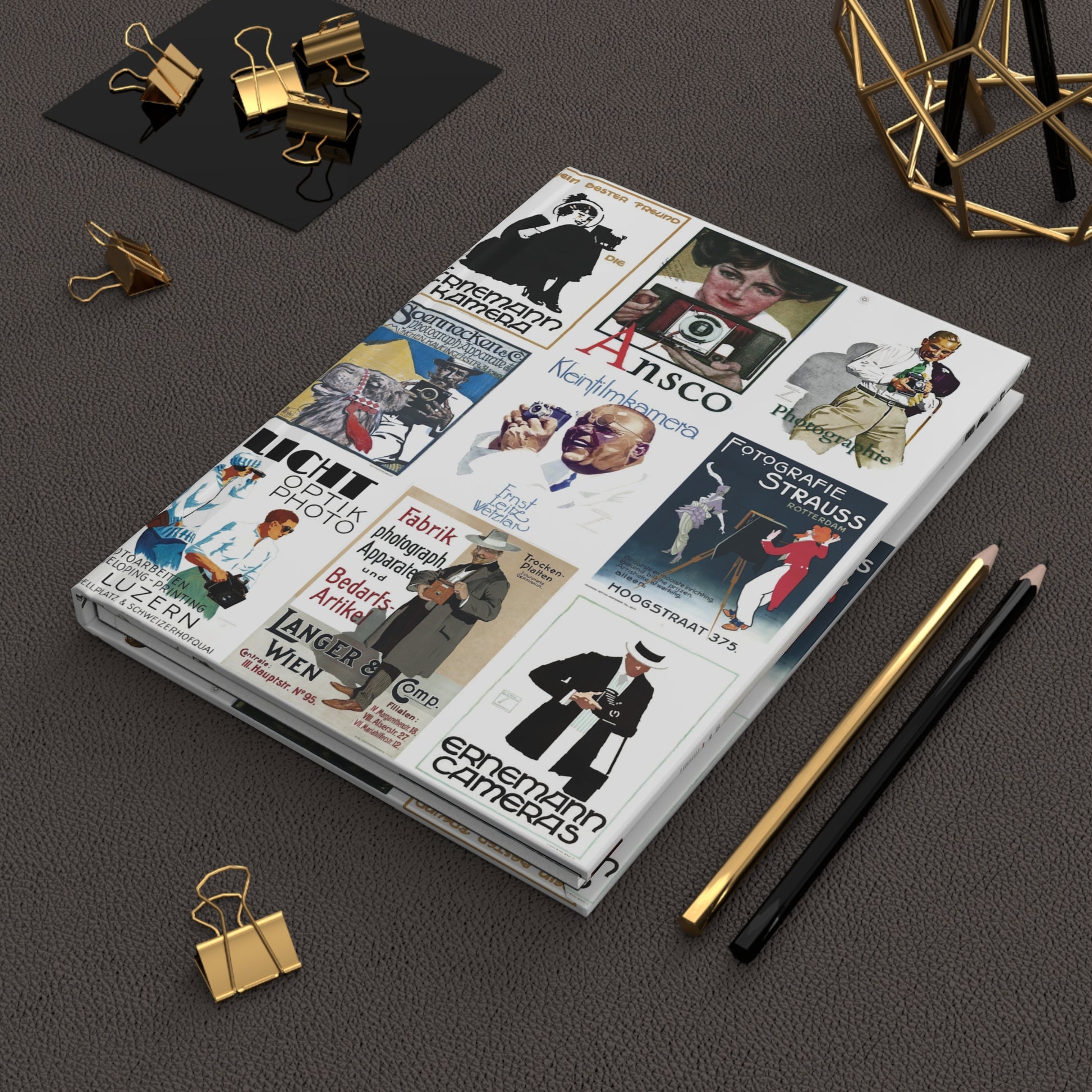 1900s-1920s vintage photography advertising journal on workspace celebrating Art Nouveau Plakatstil golden age graphic design - LeBonJournal