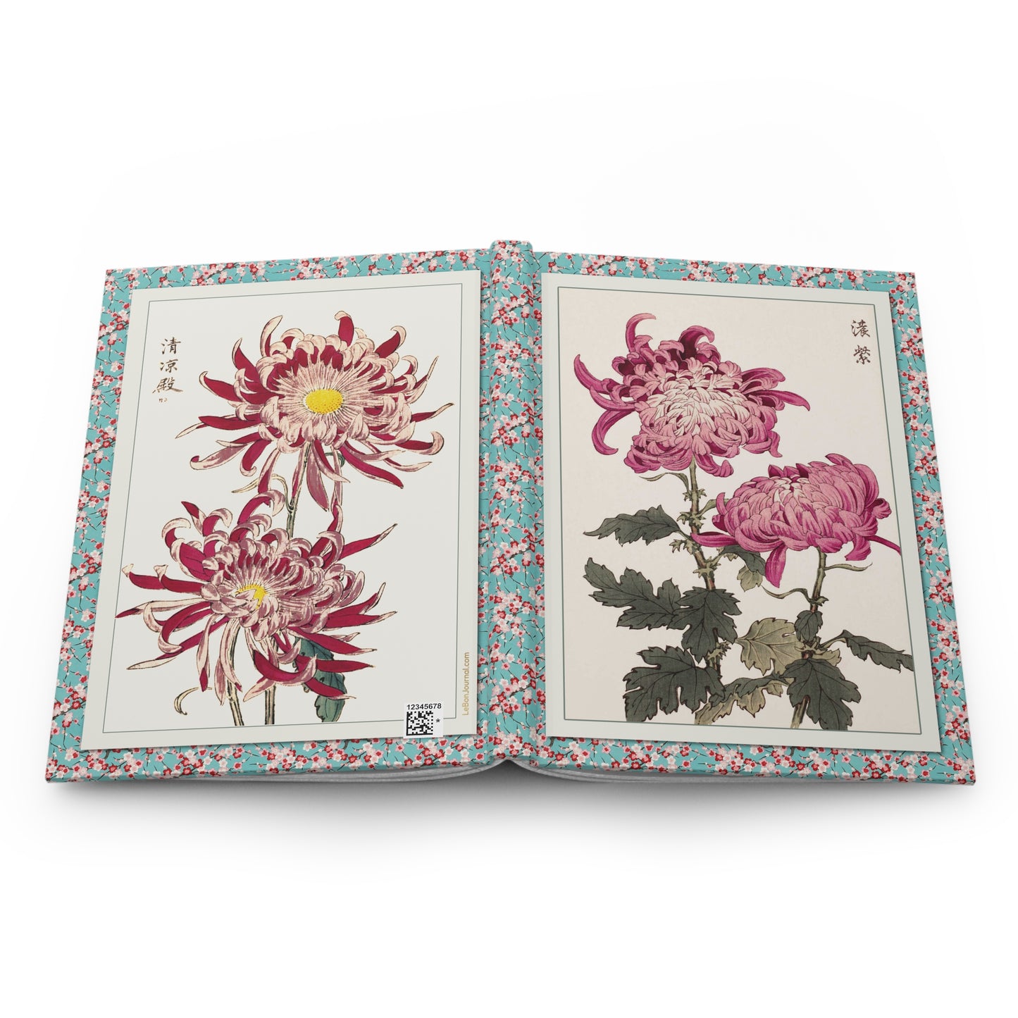Keika Hasegawa Chrysanthemum Blank Journal — Keika Hyakugiku 1893 Meiji Woodblock Mokuhanga