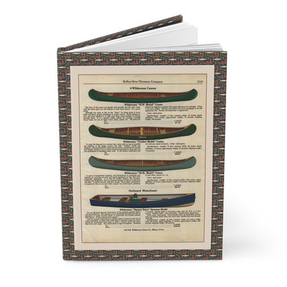 Vintage Canoe Catalog Blank Journal — 1920s–1930s North American Wilderness Outdoor Recreation Art