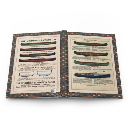 Vintage Canoe Catalog Blank Journal — 1920s–1930s North American Wilderness Outdoor Recreation Art