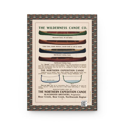 Vintage Canoe Catalog Blank Journal — 1920s–1930s North American Wilderness Outdoor Recreation Art