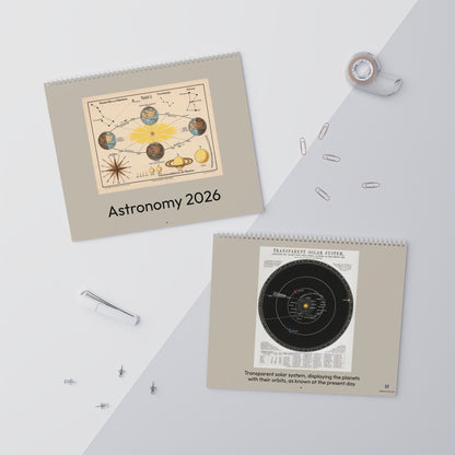 2026 astronomy wall calendar front and back cover Baur Böhm Mathematical Geography and Reynolds Transparent Solar System - LeBonJournal