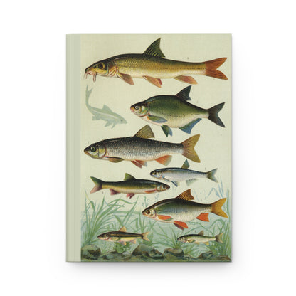 Fishes Hardcover Journal — Matte Fish Pattern Notebook