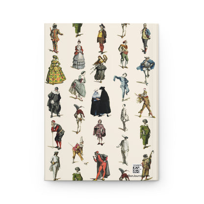 Commedia dell'Arte Characters Hardcover Journal — Matte Artistic Sketchbook