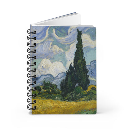 Van Gogh Wheat Field with Cypresses Journal — 1889 Post-Impressionist Spiral Notebook National Gallery London