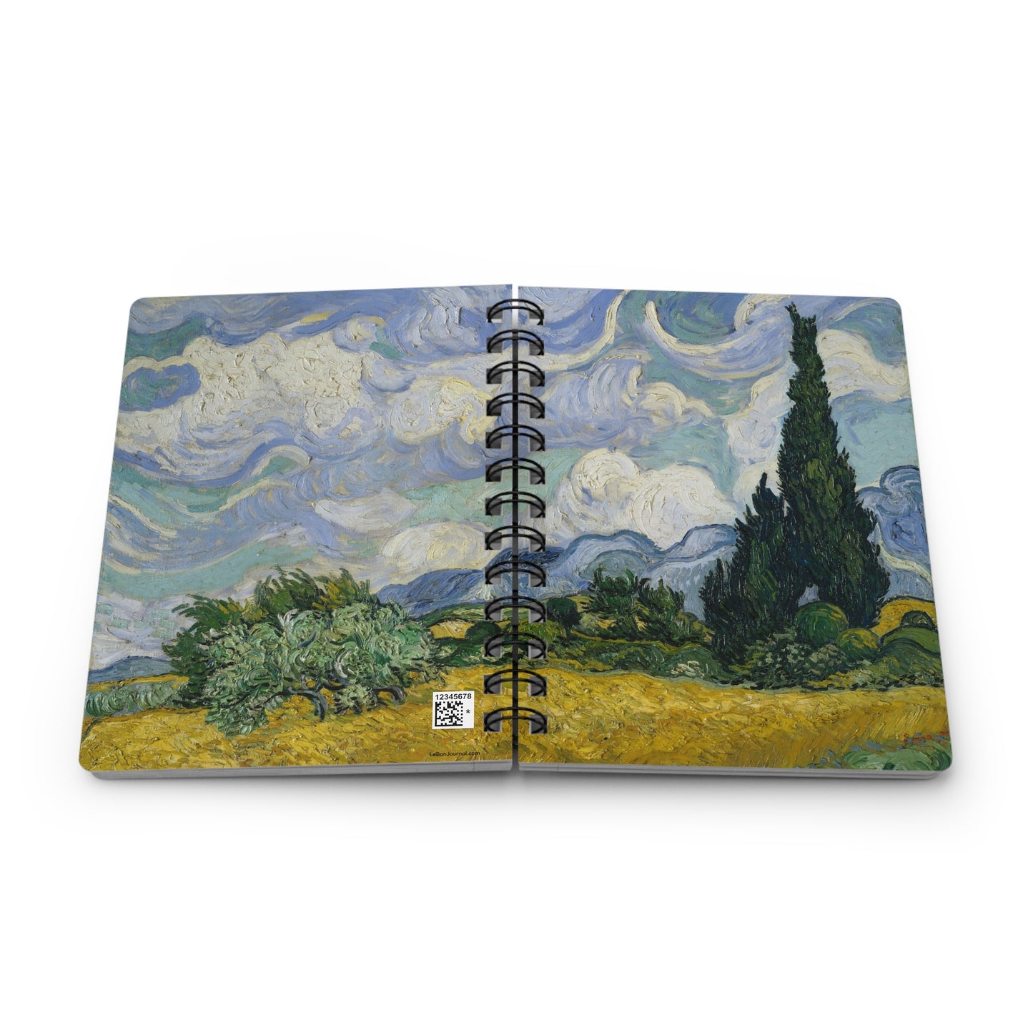 Van Gogh Wheat Field with Cypresses Journal — 1889 Post-Impressionist Spiral Notebook National Gallery London