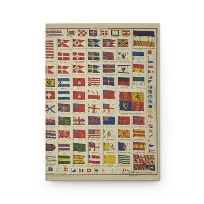 Flags of All Nations Hardcover Journal — World Map Patriotic Notebook
