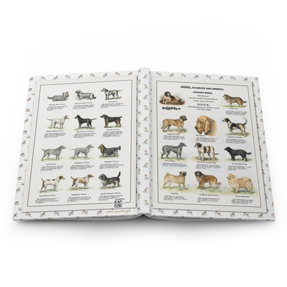 Dog breeds hardcover journal spine full-wrap Thomas E. Hill 1915 watercolor European American breeds - LeBonJournal
