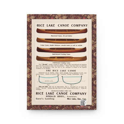 Canoes Hardcover Journal — Matte Canoe Pattern Notebook