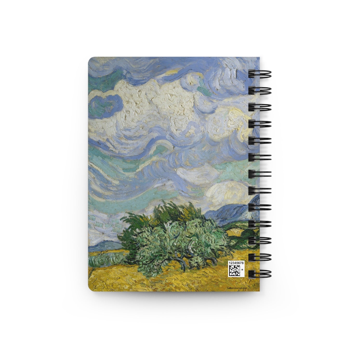 Van Gogh Wheat Field with Cypresses Journal — 1889 Post-Impressionist Spiral Notebook National Gallery London