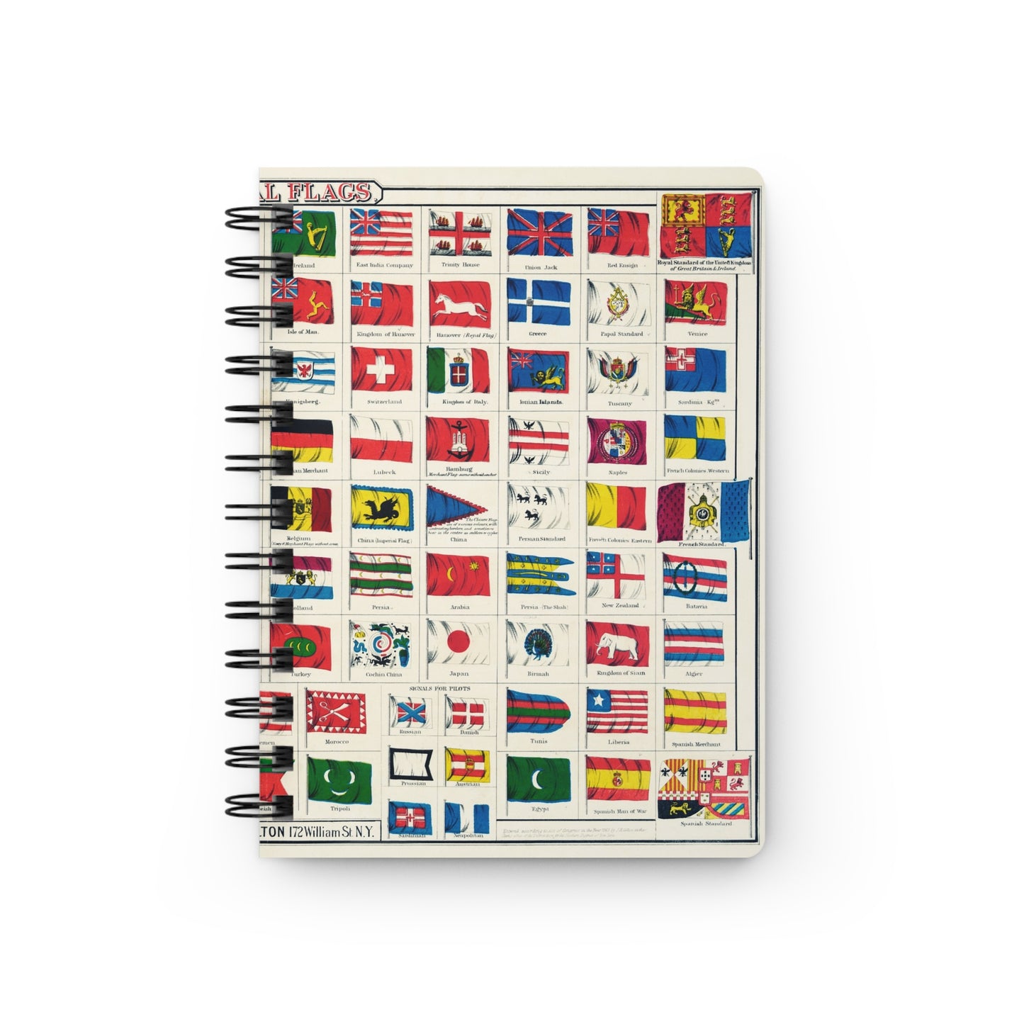 Colton National Flags Spiral Journal — J. H. Colton & Co. 1863–1866 Vexillological Chart New York