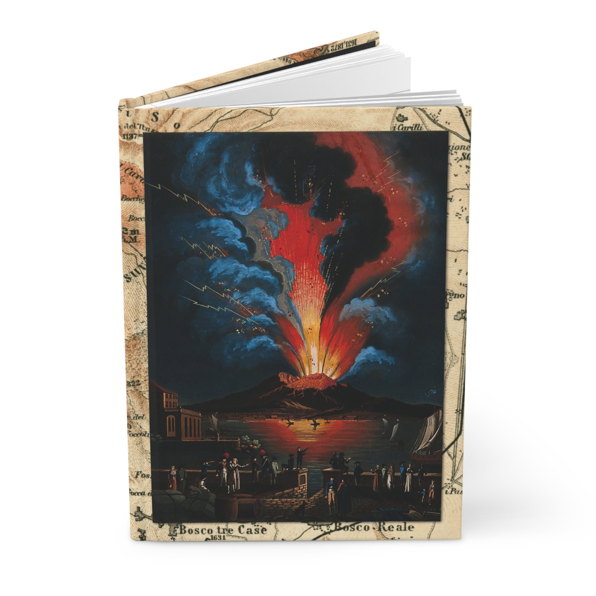 Alessandro d'Anna 1779 Vesuvius aquatint journal with volcanic lightning and Bay of Naples from L'Éruption du Vésuve - LeBonJournal