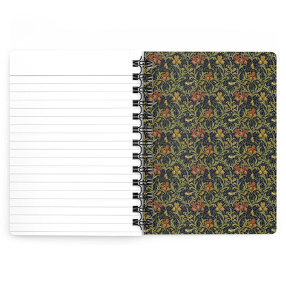 Arachnida spiral journal open showing inside covers with Godman Plates 09 and 10 spider specimens - LeBonJournal