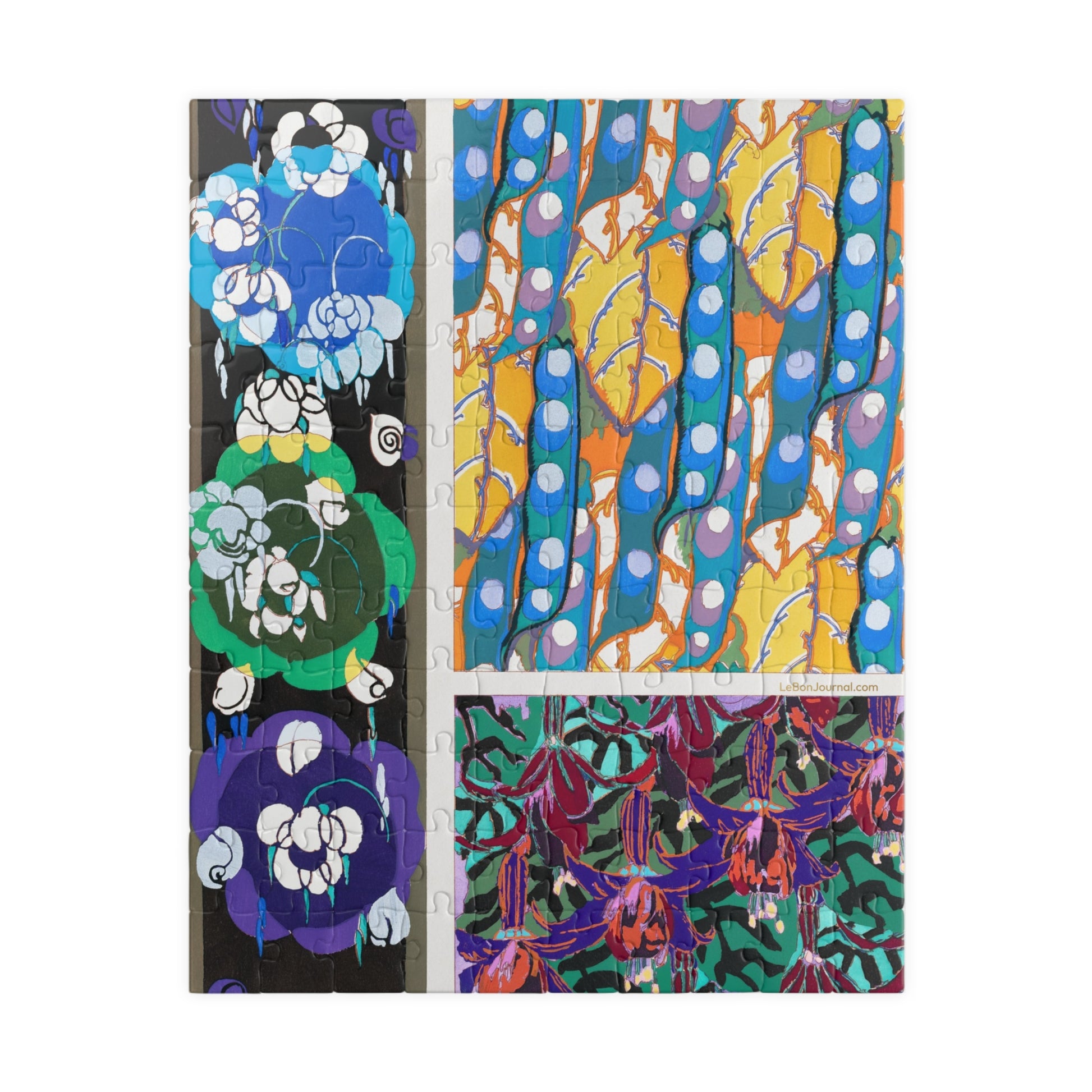 Bénédictus 1928 Variation 5 colorful Art Déco pattern puzzle front view 110 pieces from Variations Quatre-Vingt-Six - LeBonJournal