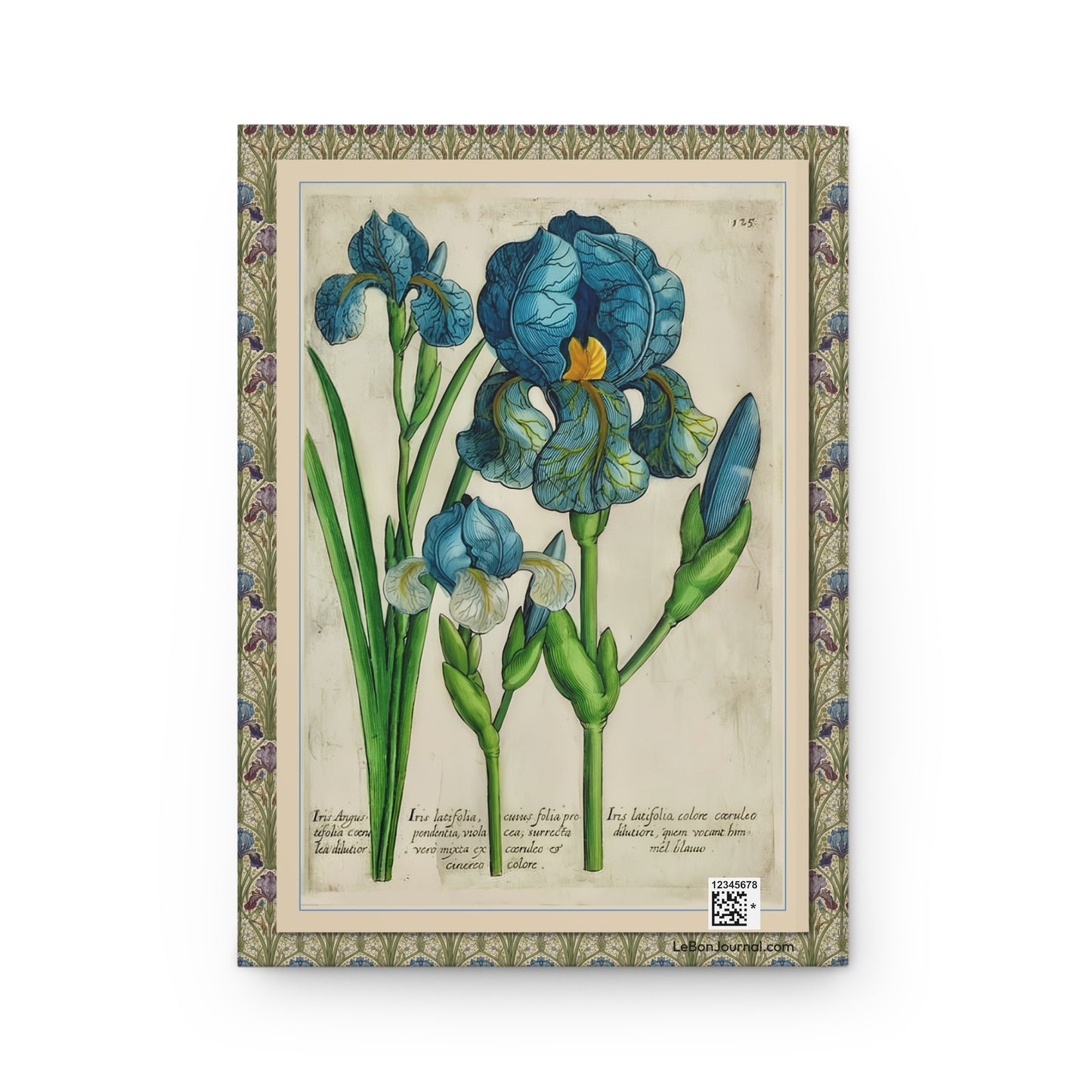 Botanical Iris Journal Back Cover — Valentini Viridarium Reformatum - LeBonJournal