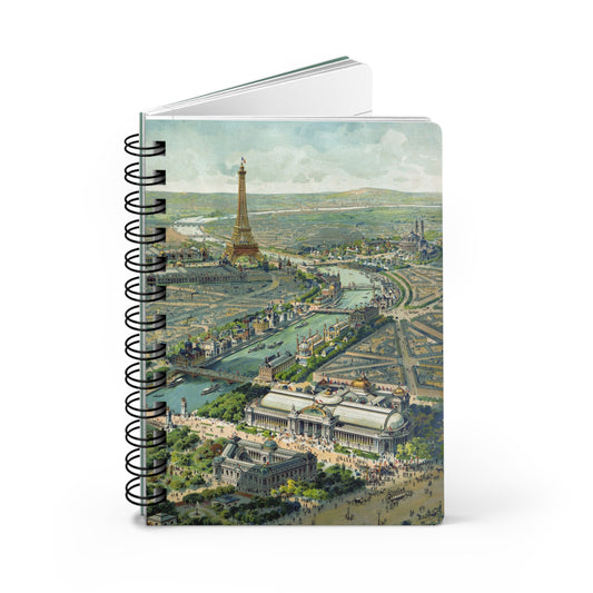 Baylac 1900 Exposition Universelle spiral journal standing upright showing Vue panoramique Paris Seine Eiffel Tower Grand Palais - LeBonJournal