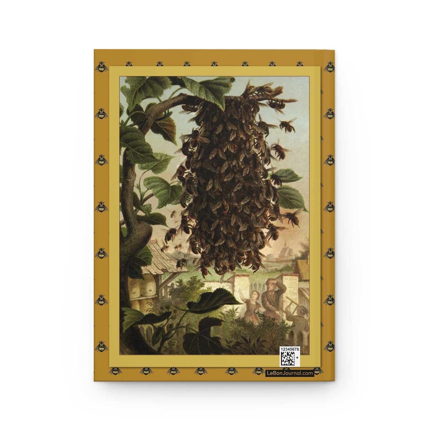Brehm Taschenberg 1877 chromolithograph Bienentraube Schwarm bee cluster swarm tree branch Victorian apiarists back cover - LeBonJournal