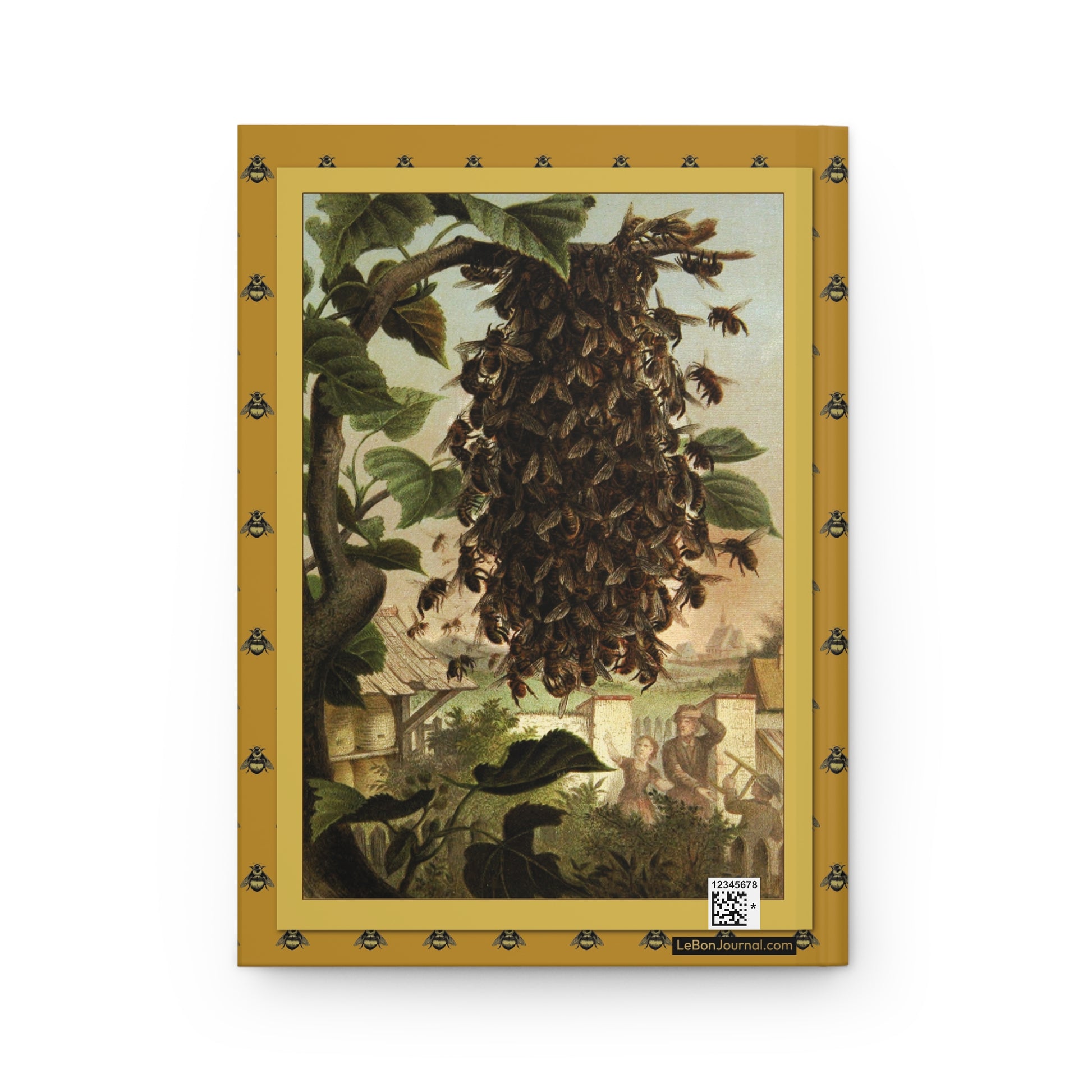 Brehm Taschenberg 1877 chromolithograph Bienentraube Schwarm bee cluster swarm tree branch Victorian apiarists back cover - LeBonJournal