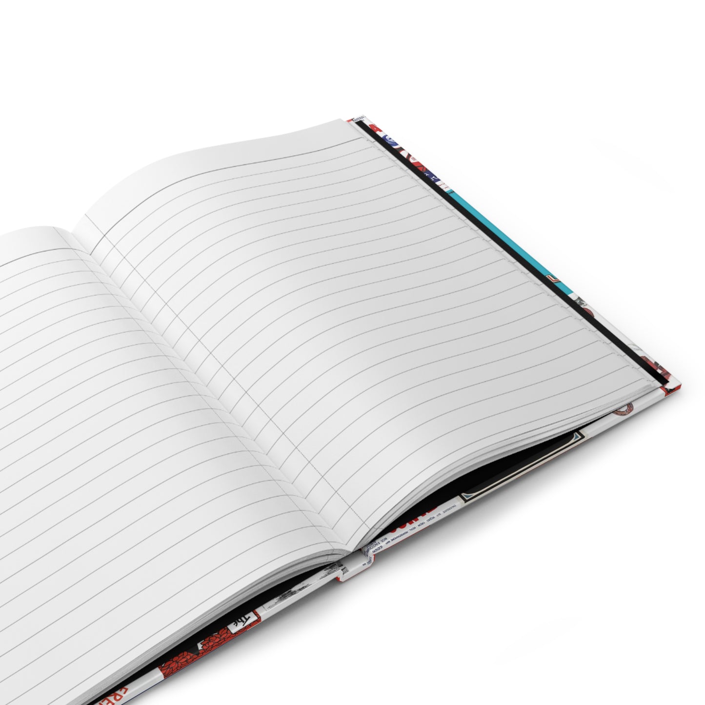 Black cats journal interior showing 150 perforated lined pages with casewrap sewn binding and 90gsm paper - LeBonJournal