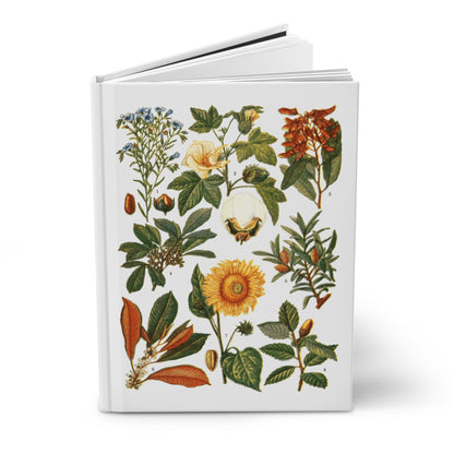 Botanical blank journal with El Tesoro de la Juventud 1913 Vegetales de Aprovechamiento Industrial plate front cover on white background - LeBonJournal