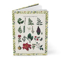 Titford 1811 botanical hardcover journal standing vertically slightly open showing lined pages, Hortus Botanicus Americanus cover - LeBonJournal