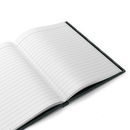 Open Botanical School Chart journal displaying 150 ruled lined pages with perforations for easy tear-out, casewrap binding, and premium paper quality for nature study and teaching notes - LeBonJournal