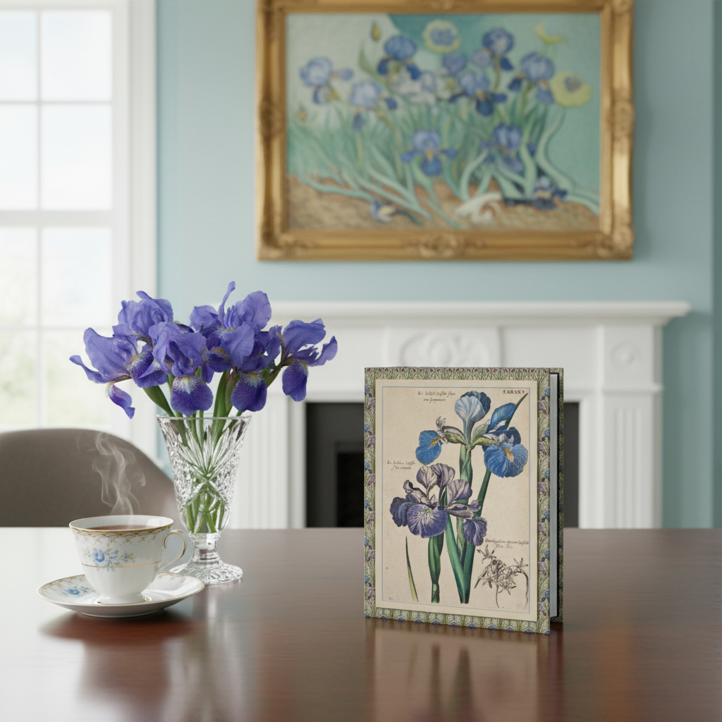 Botanical Iris Journal Elegant Lifestyle — Morning Ritual Tea Table Scene - LeBonJournal