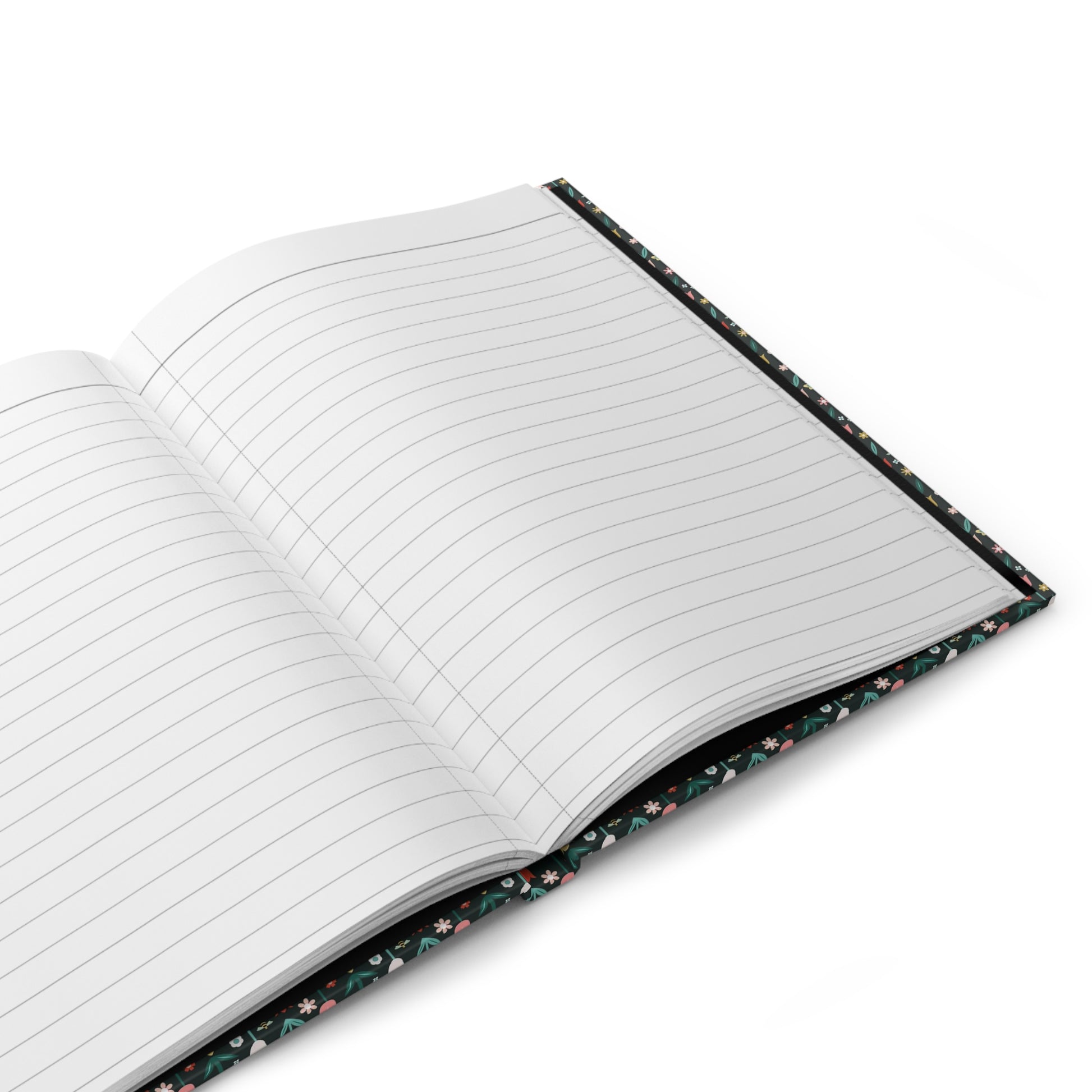 Botanical journal interior showing 150 perforated lined pages with casewrap sewn binding - LeBonJournal

