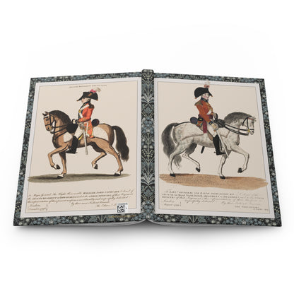 British military hardcover journal spine and full-wrap 1798–1799 Abercromby and Cathcart cavalry engraving panoramic design - LeBonJournal