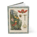 Hardcover bulbous plants journal standing upright showing front cover with T-va I.D. Sytina 1910 Russian botanical illustration featuring hyacinths, tulips, daffodils, and bulb cross-sections on matte finish cover - LeBonJournal
