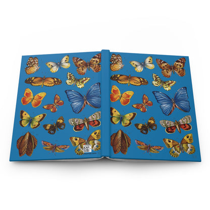 Butterfly hardcover journal spine full-wrap El Tesoro de la Juventud Blue Morpho blue - LeBonJournal
