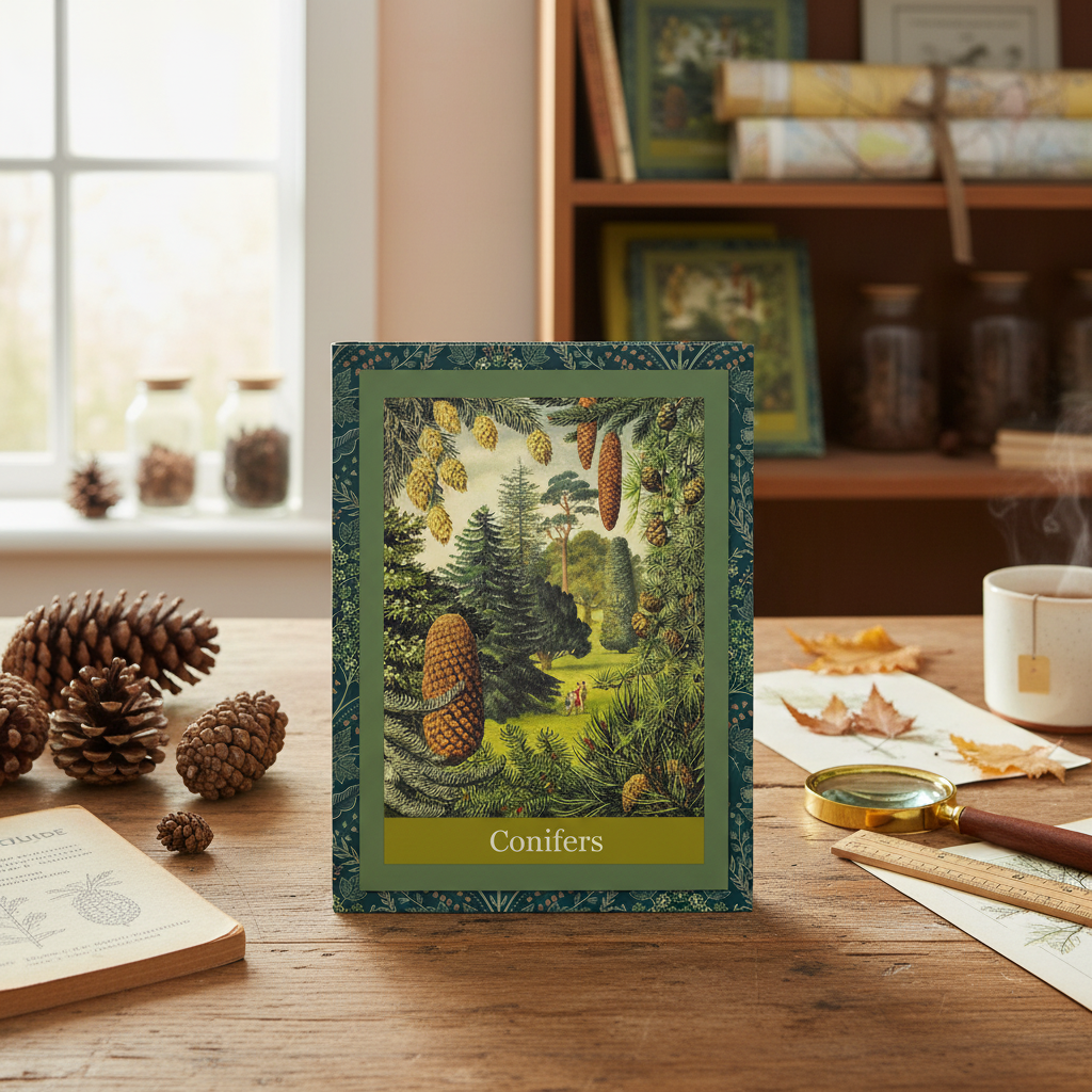 C.F. Tunnicliffe Forestry Commission forest journal on ranger desk pine cones autumn leaves field guide - LeBonJournal
