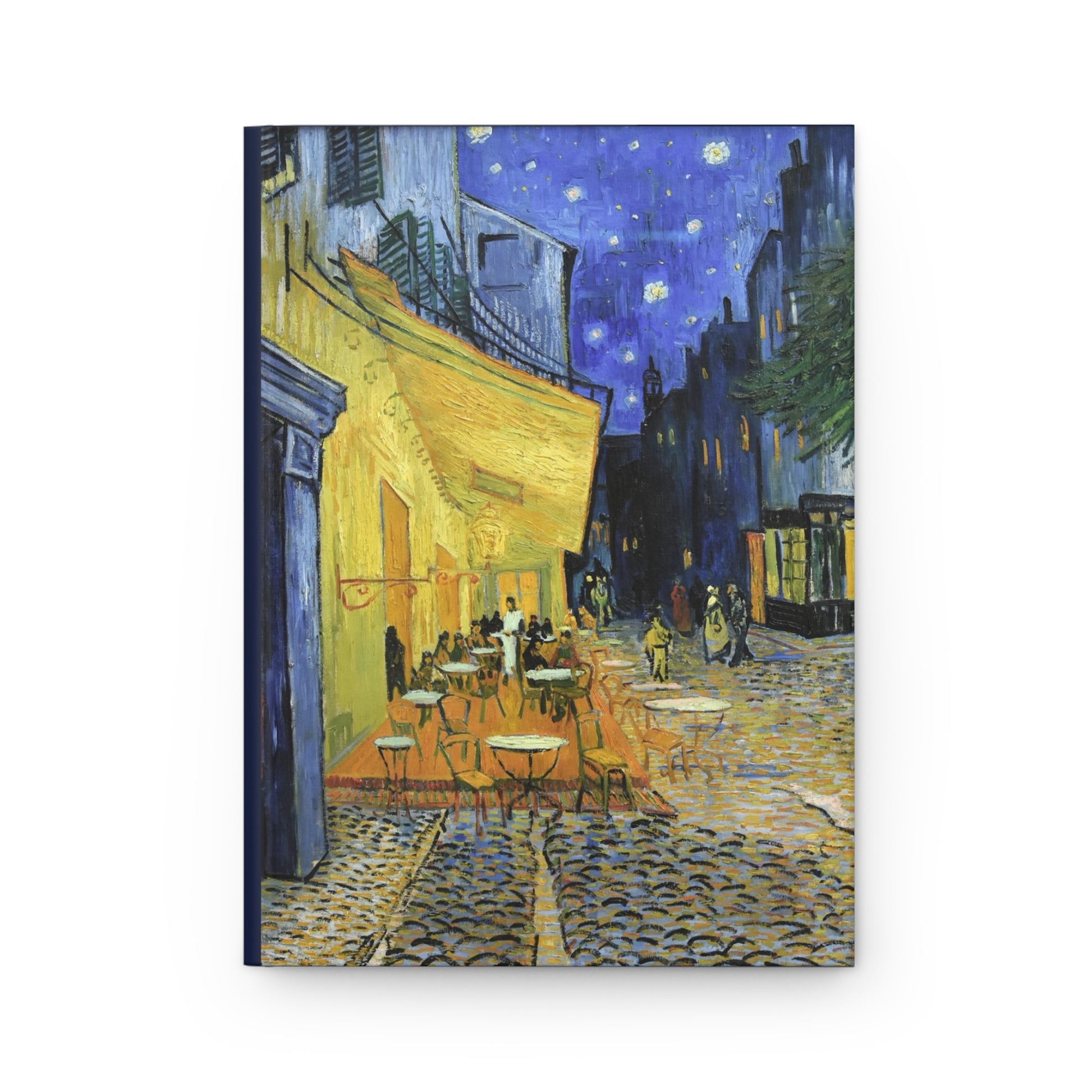 Café Terrace at Night yellow café blue starlit sky front cover Van Gogh 1888 Arles Post-Impressionism - LeBonJournal
