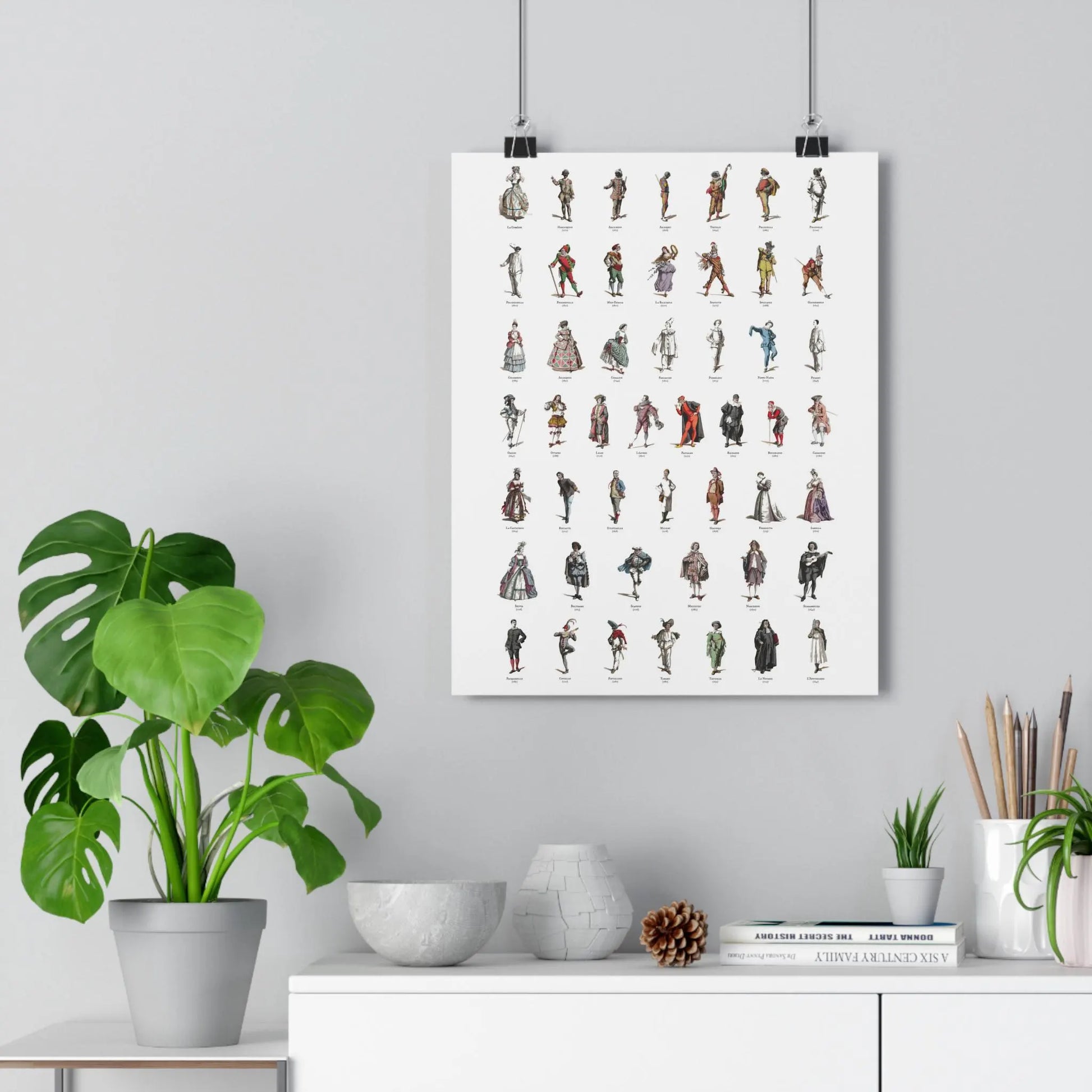 Poster of Commedia dell'Arte characters by Maurice Sand - LeBonJournal