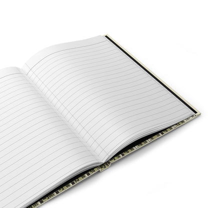 Open Chemical Charts journal displaying 150 ruled lined pages with perforations for easy tear-out, casewrap binding, and premium paper quality for lab notes and chemistry research - LeBonJournal