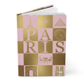 Chic Paris journal Dior pink gold checkerboard Eiffel Tower Louvre Arc de Triomphe Notre-Dame landmarks - LeBonJournal